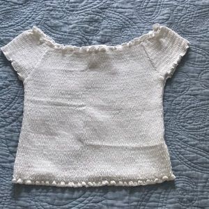 Brandy Melville white crop top off the shoulder